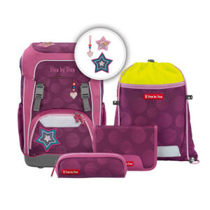 Školní batoh pro prvňáčky Step by Step GIANT 5dílný set, Glamour Star Astra AGR certifikát